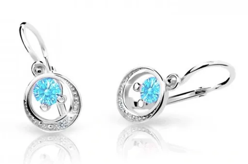 Cutie Jewellery Dětské náušnice z bílého zlata C1997-10-X-2 světle modrá