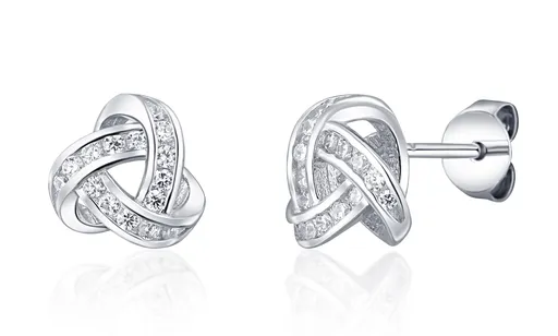 JVD Módní stříbrné náušnice se zirkony SVLE1615XH2BI00