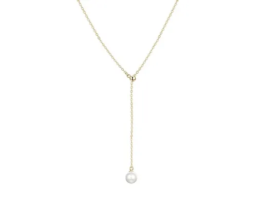 Agato Pozlacený flexibilní náhrdelník s perlou AGT-N003W-P-G