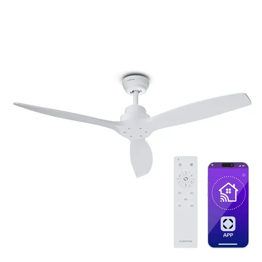 Klarstein Santa Elena Smart 52" stropní ventilátor| 10260 m³/h, 6 nastavení rychlosti, dálkové ovládání