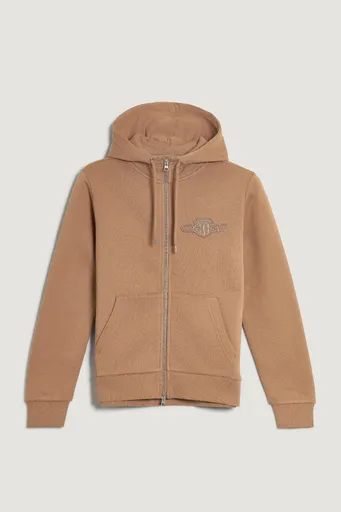 MIKINA GANT REG TONAL SHIELD ZIP HOODIE WARM KHAKI