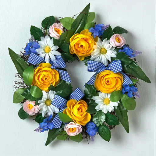 Věnec ze žlutých růží