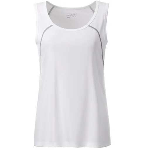James & Nicholson (Daiber) Dámské funkční tílko JN493 - Bílá / stříbrná | XL