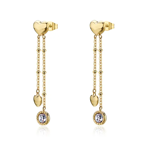 S'Agapõ Dlouhé pozlacené náušnice s přívěsky Aurora SAR71