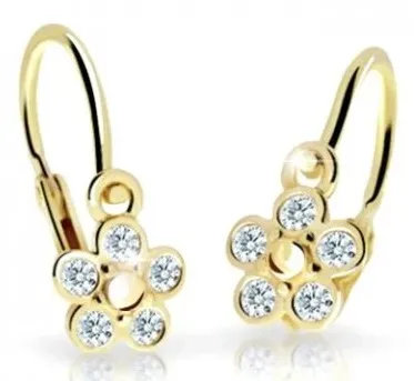 Cutie Diamonds Dětské náušnice ze žlutého zlata Květiny s brilianty DC2744-10-10-X-1
