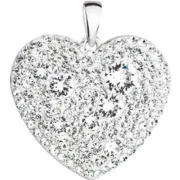 EVOLUTION GROUP 34243.1 srdce dekorované krystaly Swarovski® (Ag925/1000, 2 g, bílé) (8590962347036)