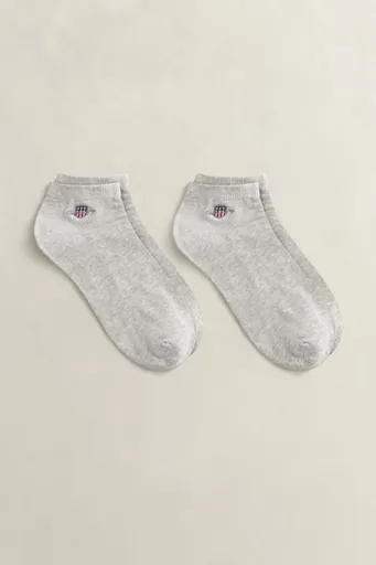 PONOŽKY GANT SHIELD ANKLE SOCKS 2-PACK LIGHT GREY MELANGE