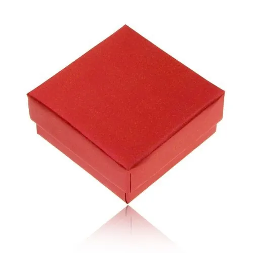 Dárková krabička na prsten a náušnice, perleťová červená barva