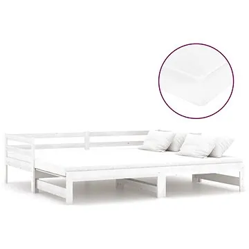 Shumee Výsuvná válenda 2×(90×200) cm bílá masivní borovice, 3083655 (3083655)