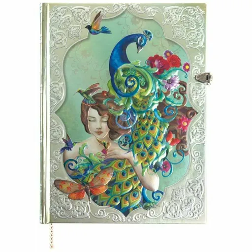 Luxusní zápisník Žena s pávem Boncahier (poškozená)