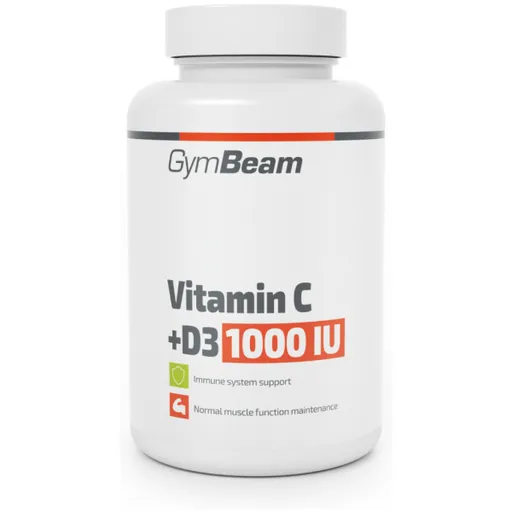 GymBeam VITAMIN C + D3 1000 IU - 90 CAPS Vitamín, , velikost