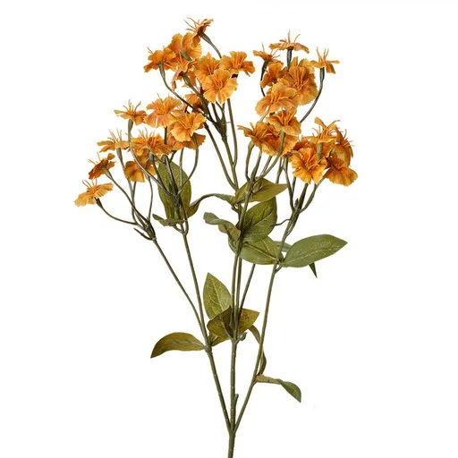 Dekorace oranžová umělá květina hvozdík - 8*8*63 cm Clayre & Eef