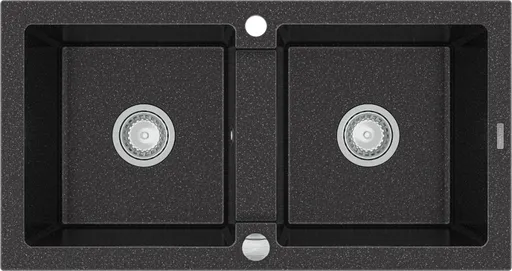 MEXEN Mario granitový dvojdřez 820x436 mm, grafit 6504822000-76