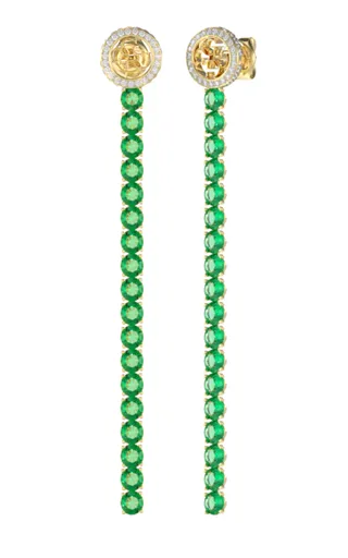 Guess Výrazné pozlacené náušnice se zelenými krystaly Paradise JUBE05144JWYGGNT/U