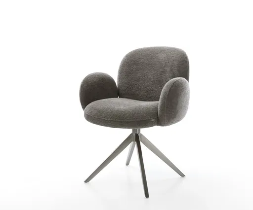 Jídelní židle Nube-Flex s područkami bouclé měkký tmavě béžová