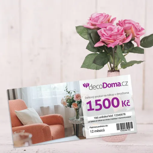 Dárkový poukaz papírový v obálce v hodnotě 1500 Kč