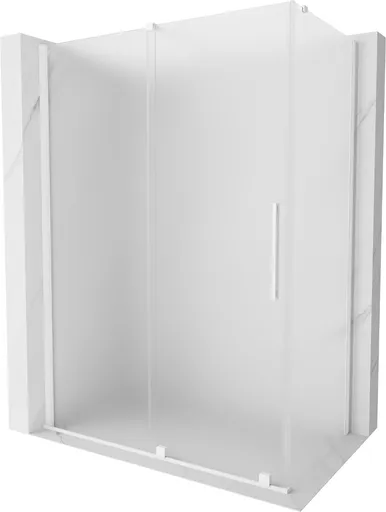 MEXEN/S Velar sprchový kout, posuvné dveře 130 x 75, dekor, bílá 871-130-075-31-20