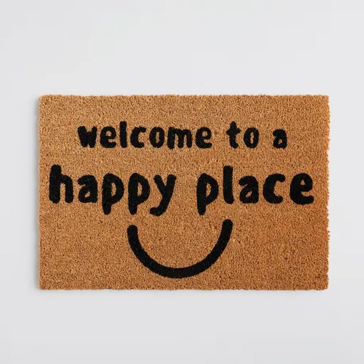 HOME & YOU Rohožka z kokosového vlákna "happy place" 40 x 60 cm