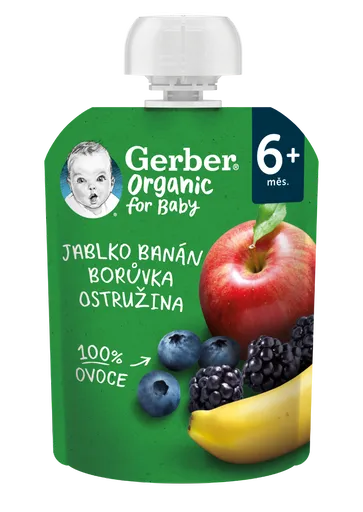 Gerber Organic Kapsička Jablko/banán/borůvky/ostružiny 90 g