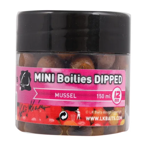 LK Baits MINI Boilies v dipu 12mm 150ml - Mussel,LK Baits MINI Boilies v dipu 12mm 150ml - Mussel