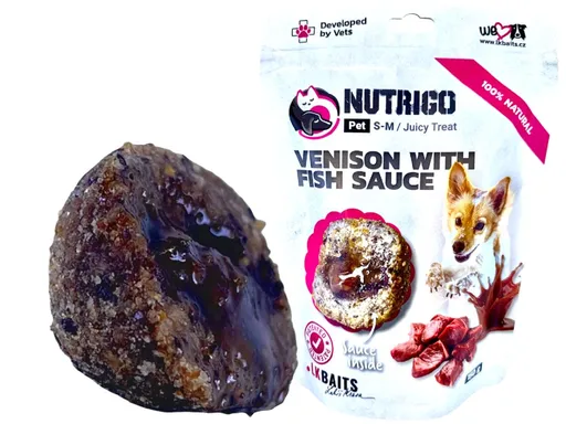 LK Baits Pet Pamlsek Nutrigo Dog Zvěřina s rybí omáčkou,LK Baits Pet Pamlsek Nutrigo Dog Zvěřina s rybí omáčkou