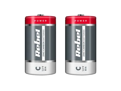Baterie C (R14) Zn-Cl REBEL 2ks / shrink BAT0083