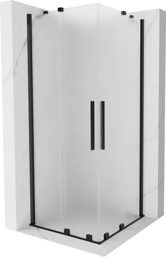 MEXEN/S Velar Duo sprchový kout, posuvné dveře 90 x 90, dekor, černá 871-090-090-32-70