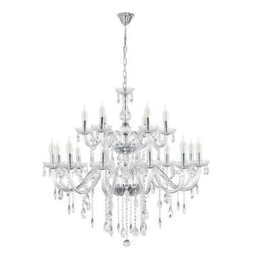 Závěsná lampa Cristallo chrom 18x40W E14 transparentní