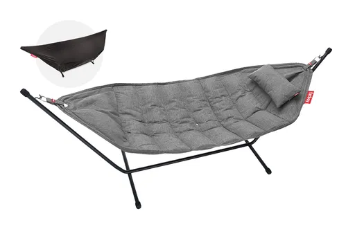 Houpací síť headdemock superb vč. polštáře a černé konstrukce, více variant - Fatboy Barva: rock grey