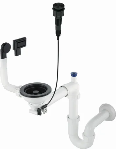 DEANTE Space-Saver nero granitová odpadní sada na dřez, 1 miska Space-Saver ZXY_N982