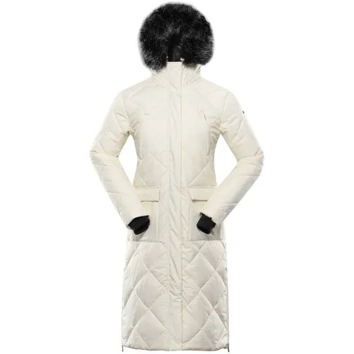 ALPINE PRO GOSBERA Dámský kabát, béžová, velikost