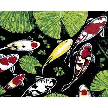 Ryby mezi listy, 80×100 cm, vypnuté plátno na rám (6051483)