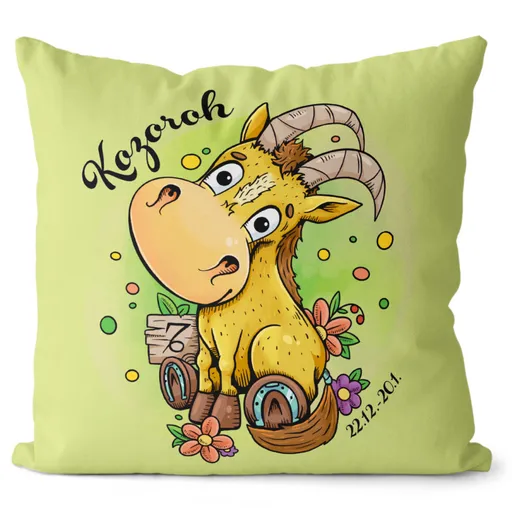 Polštář Koňská znamení – Kozoroh (Velikost: 55 x 55 cm)