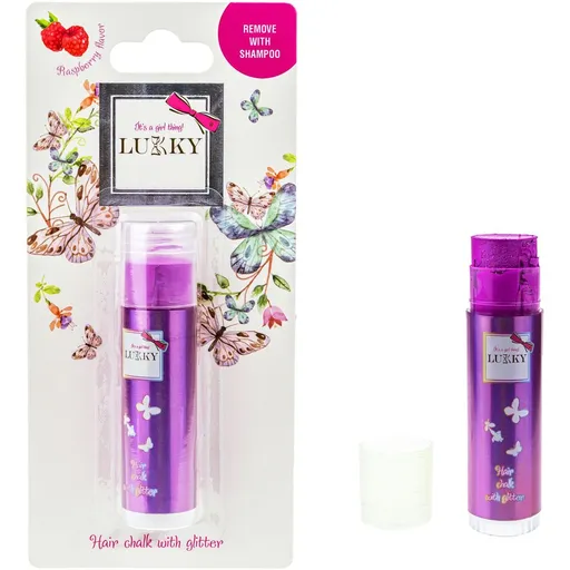 LUKKY křída na vlasy se třpytkami, růžová