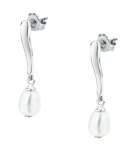 Morellato Visací stříbrné náušnice s říční perlou Perla SXU47