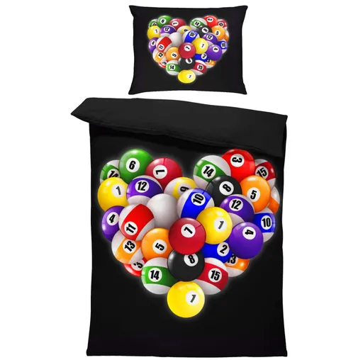 Povlečení Kulečníkové srdce (Rozměr : 1x140/220 + 1x90/70)