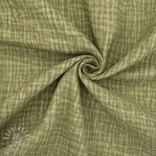 Dvojitá gázovina/mušelín Vintage khaki