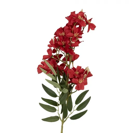 Dekorace větvička umělá květina s červeným květem - 10*10*72 cm Clayre & Eef