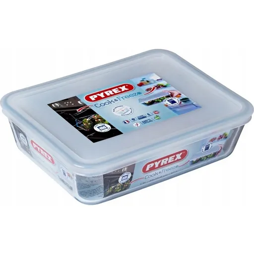 Pyrex Dóza skleněná Cook & Freeze 1,5 l, 22 x 17 x 6 cm, 1,5 l