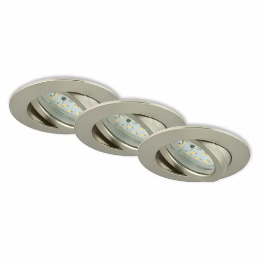 BRILONER 3ks sada LED vestavné svítidlo, pr. 8,2 cm, 5,5 W, matný nikl BRI 7232-032