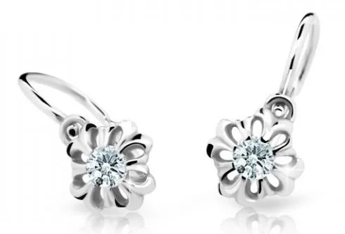 Cutie Jewellery Něžné dětské náušnice z bílého zlata C2208-10-X-2 bílá