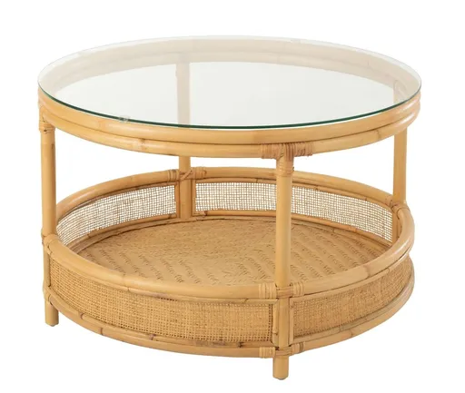 Přírodní ratanový coffee stolek Jovelyne Rattan - Ø 70*47cm J-Line by Jolipa