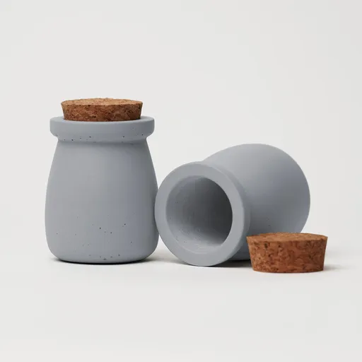 ODLITO Betonová dóza – Nefertiti – šedá – 8 cm – 2ks