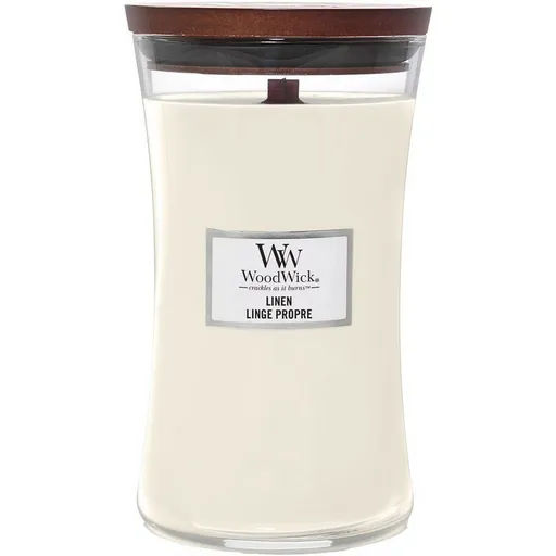 WoodWick Vonná svíčka váza velká Linen, 609 g