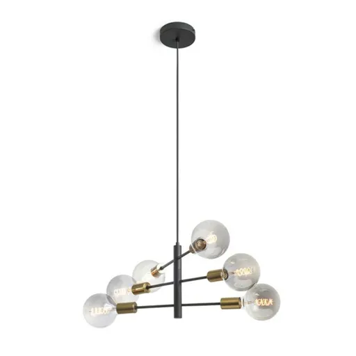 RED - DESIGN RENDL RENDL ARTEMIA 6 závěsné svítidlo černá česaná mosaz 230V E27 6x15W R14399