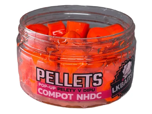LK Baits Pop-up Pelety v dipu Compot NHDC 40g - 12mm,LK Baits Pop-up Pelety v dipu Compot NHDC 40g - 12mm