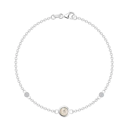 Náramek ze stříbra 925 - šampaňské zirkony, kruh s čirými zirkony