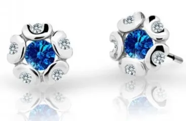 Cutie Jewellery Dětské náušnice z bílého zlata C2178-30-X-2 modrá