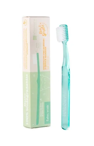 laSaponaria Dětský zubní kartáček 1 ks zelený