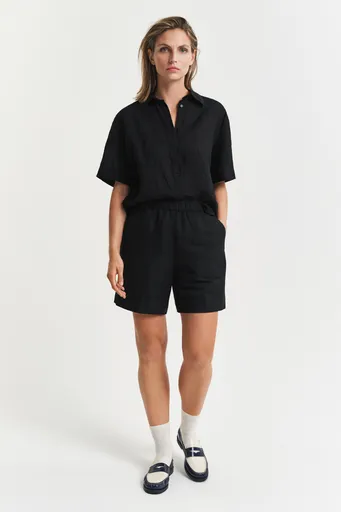 ŠORTKY GANT REL LINEN BLEND PULL ON SHORTS BLACK